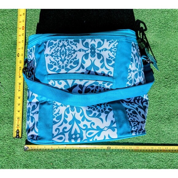 NWT Blue Floral Simple Function Large Picnic Insulated Cooler Bag Shoulder Strap - Picture 5 of 5